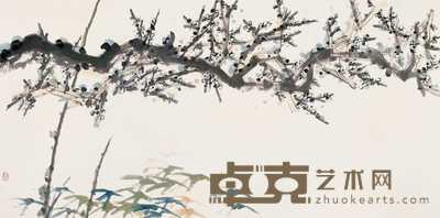 衲子 梅竹 镜心 69×138.5cm